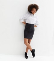 New Look Girls Black Button High Waist School Skirt